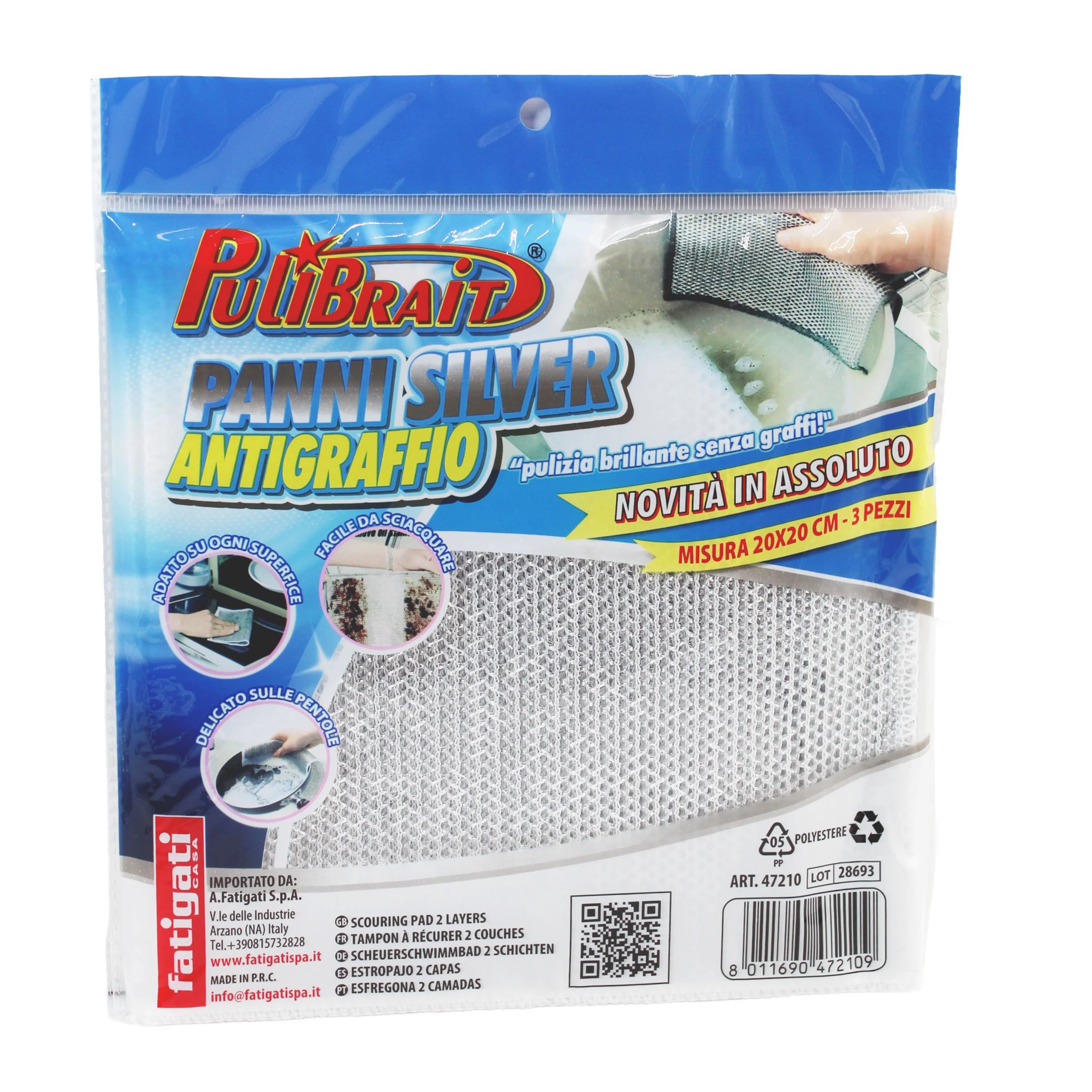 Panno Retina - Pulibrait Fatigati - 20x20cm - 3pz